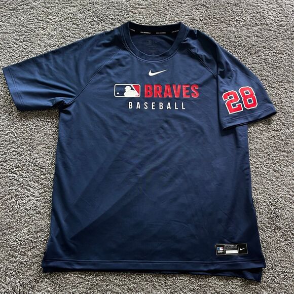 Nike Atlanta Braves Matt Olson Player Issued Warmup T Shirt Batting Practice L - Picture 1 of 10